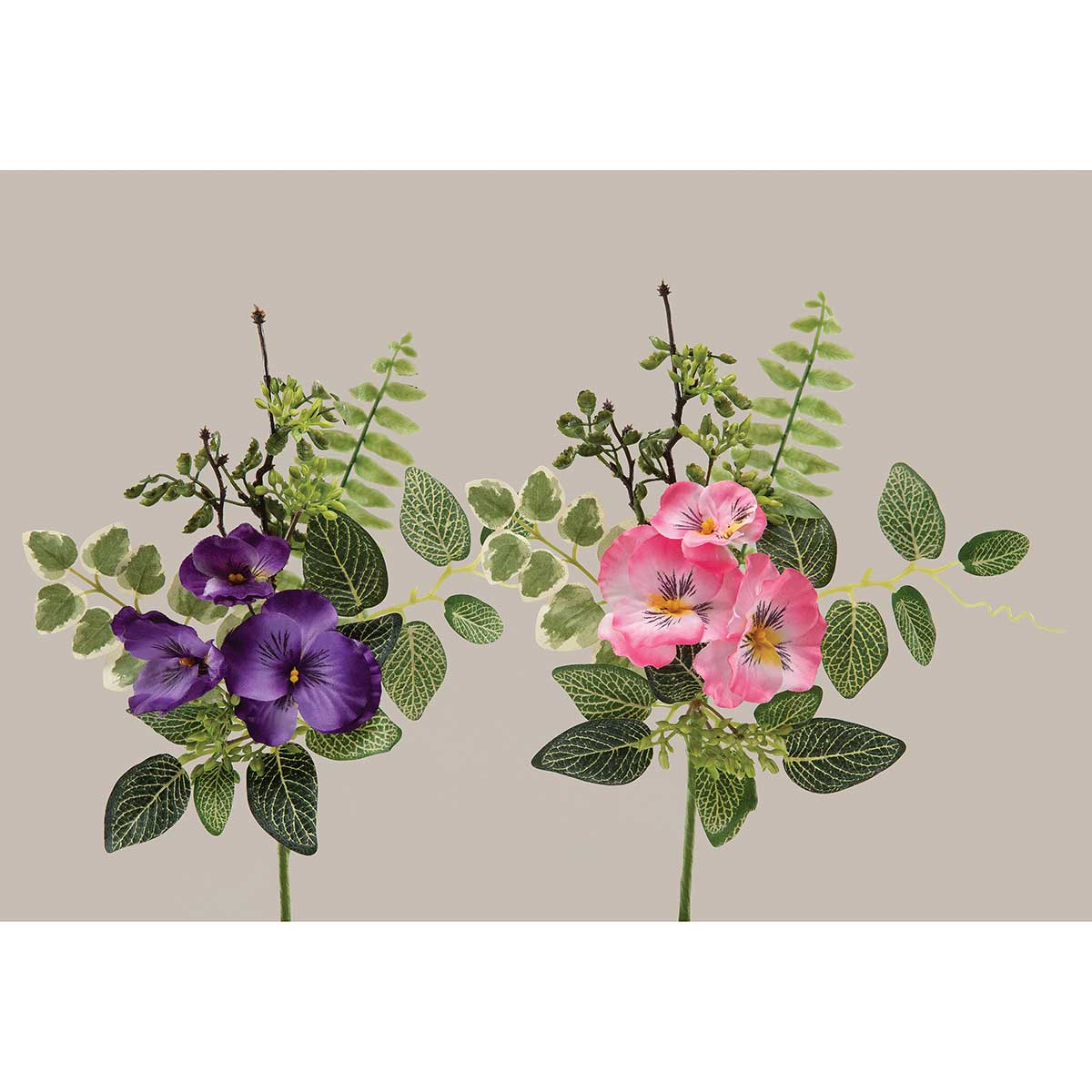 b50 PIK PANSY/FOLIAGE PINK 7IN X 12IN POLYESTER - Click Image to Close